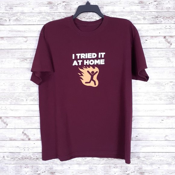 Other - Mens Short Sleeved Tee L I Tried It At Home 167A
